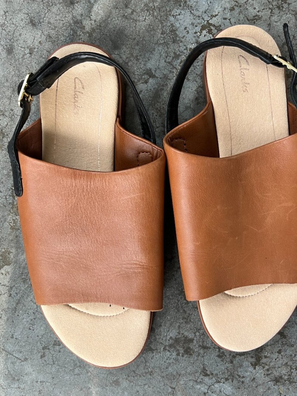 Clarks Bay Jasmine Open Toe Slingback Tan Leather Sandals Women's 9 - Picture 12 of 12